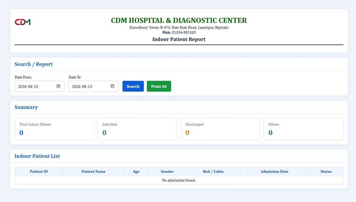 Bed Details - Hospital Software BD screenshot